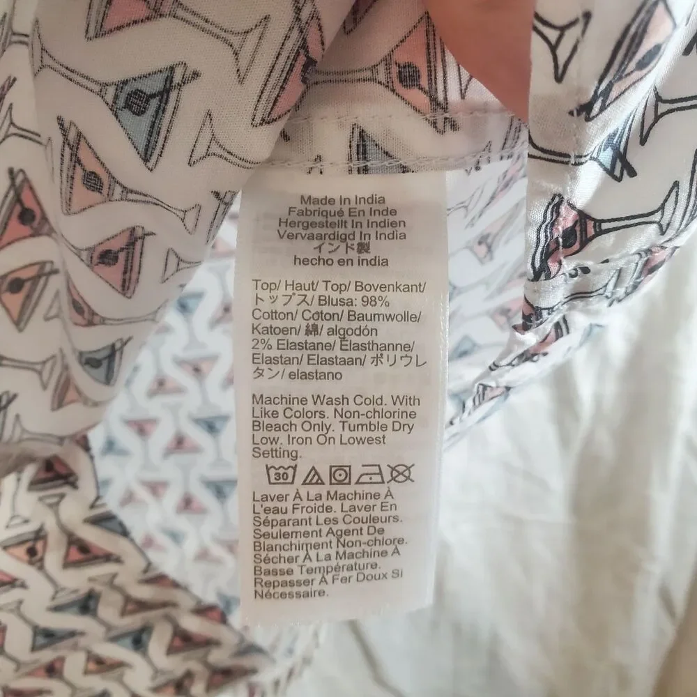 J Crew Martini Cocktail Slim Flex Washed Short Sleeve Fun Preppy Shirt men L - Picture 5 of 7